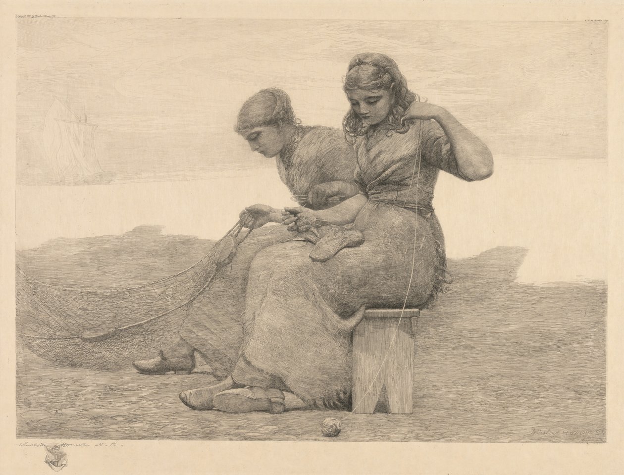 Remendando las lágrimas, 1888 de Winslow Homer