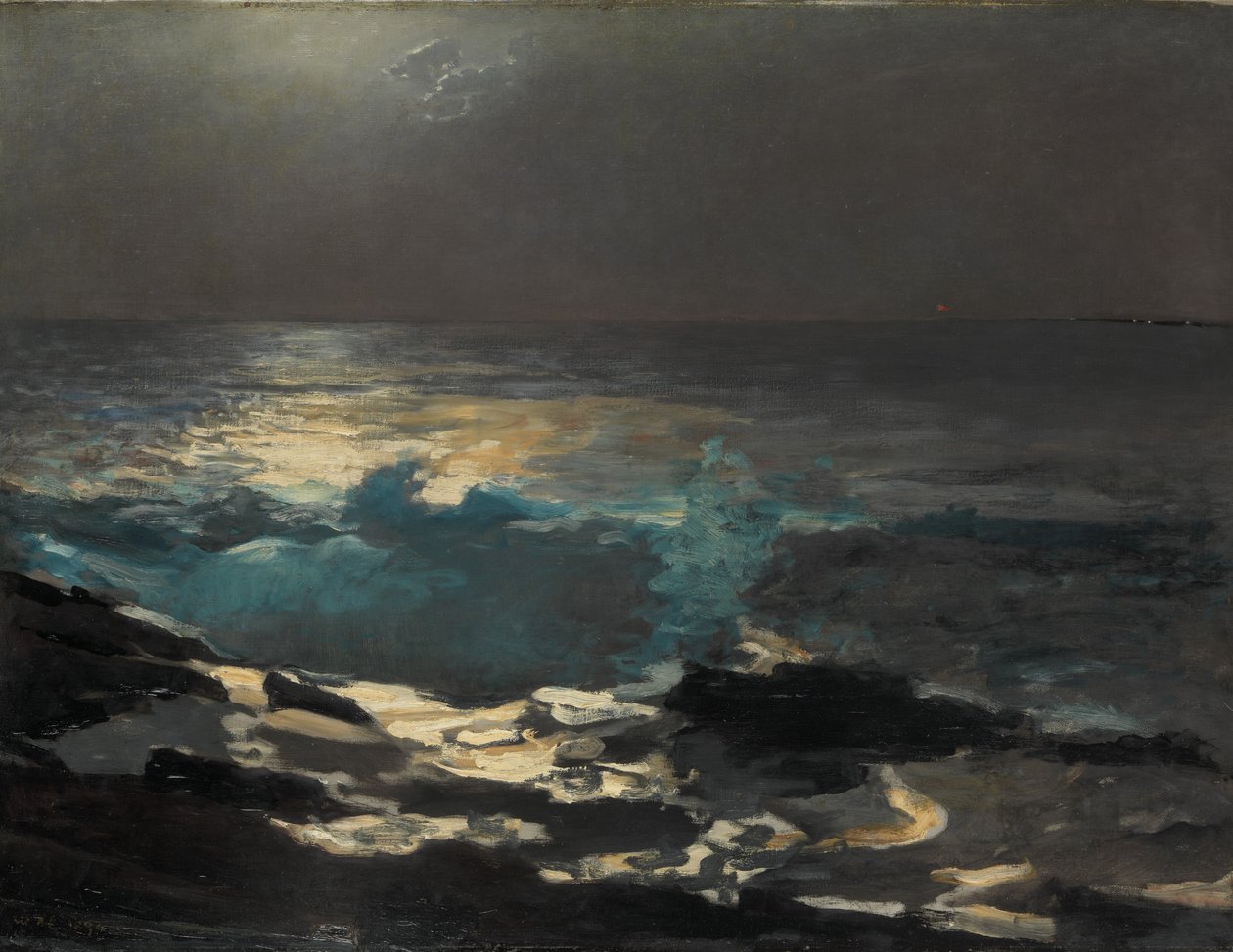Luz de luna, Faro de Wood Island, 1894 de Winslow Homer