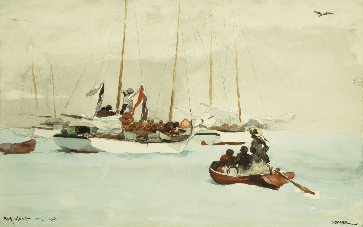 Goletas ancladas, Key West, 1903 de Winslow Homer