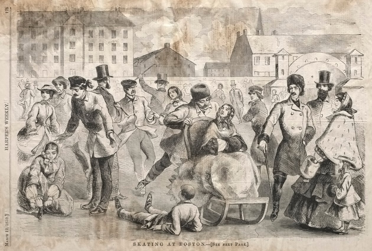 Patinaje en Boston, 1859 de Winslow Homer