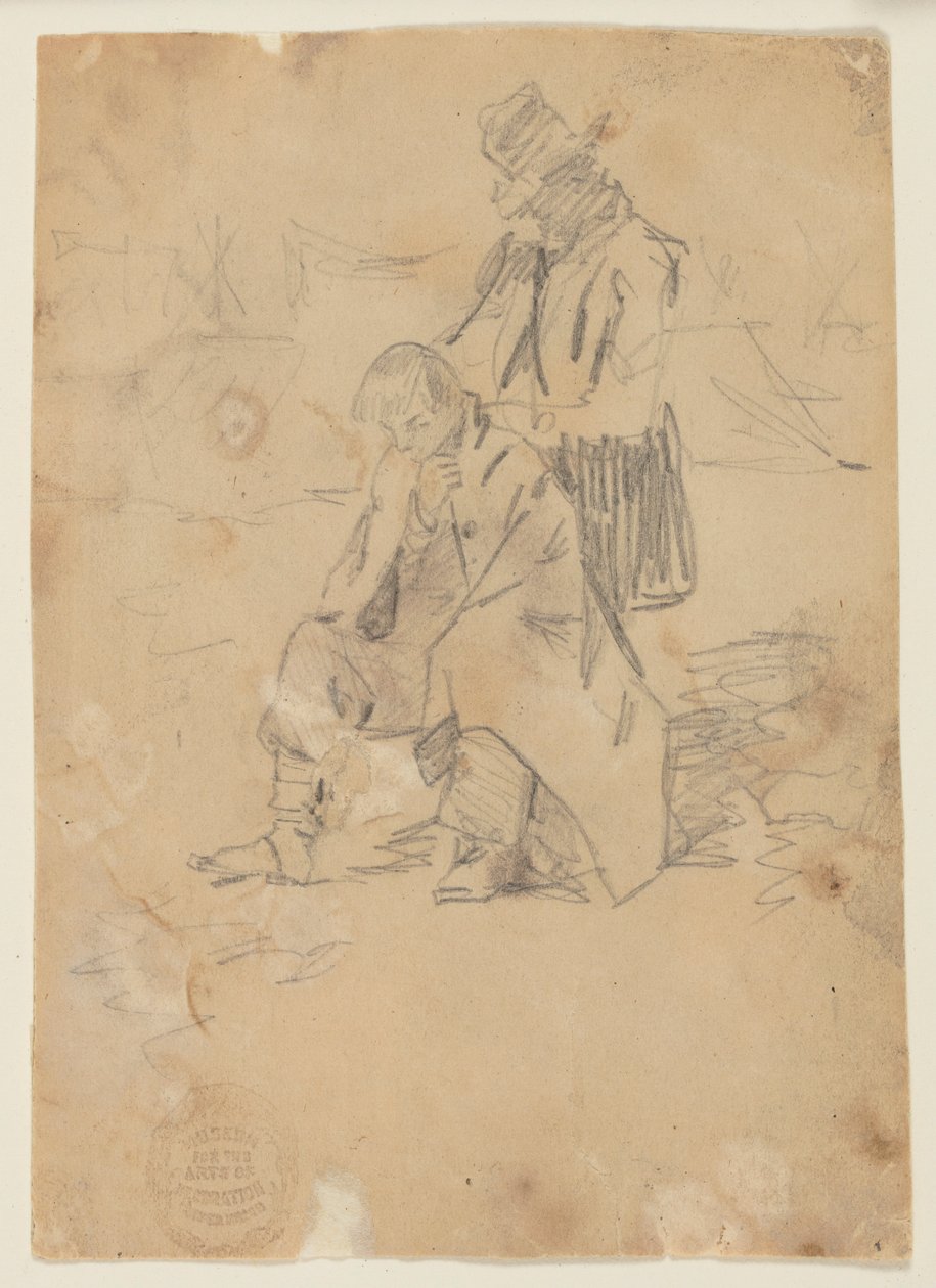 Soldado Sentado en una Caja de Winslow Homer