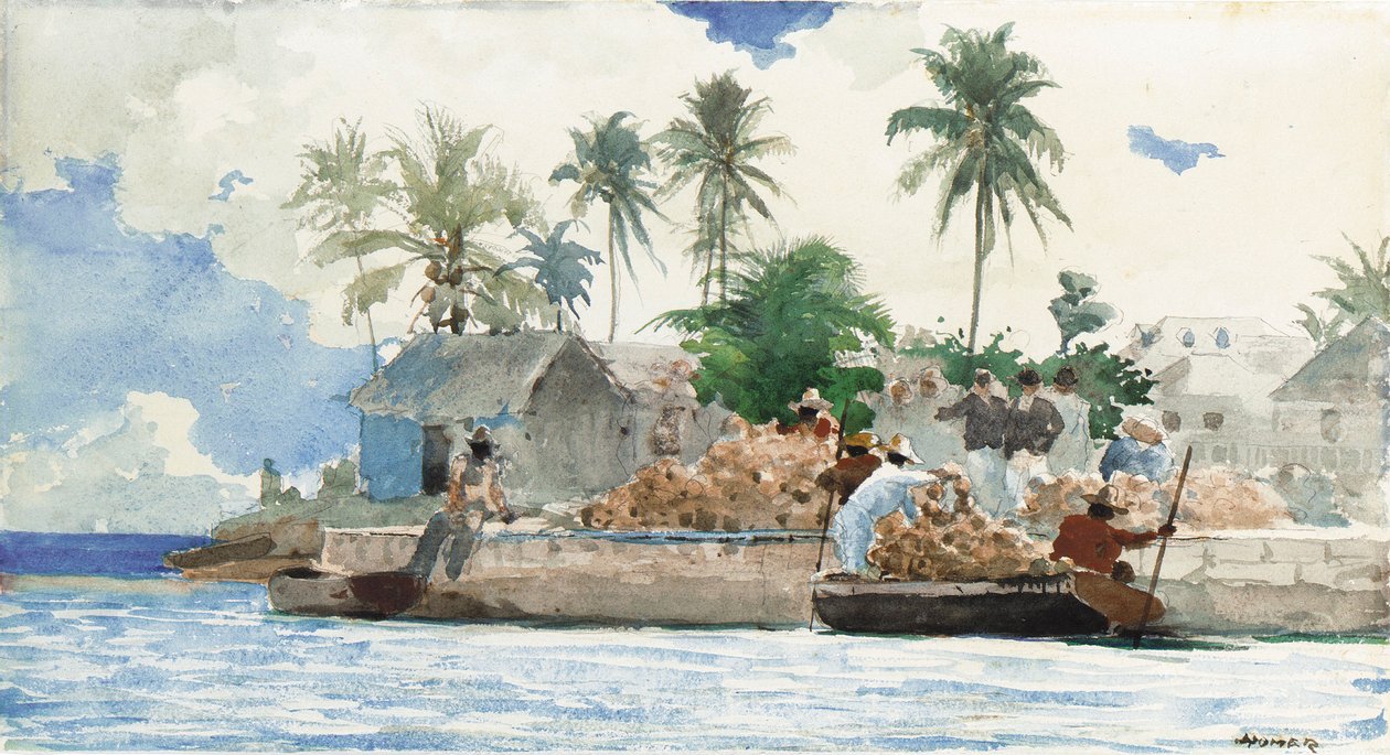 Pescador de esponjas, Bahamas de Winslow Homer