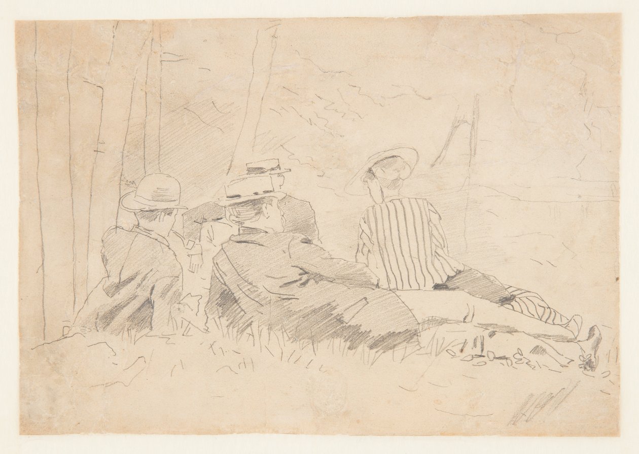 Estudio para "La fiesta de pesca" de Winslow Homer