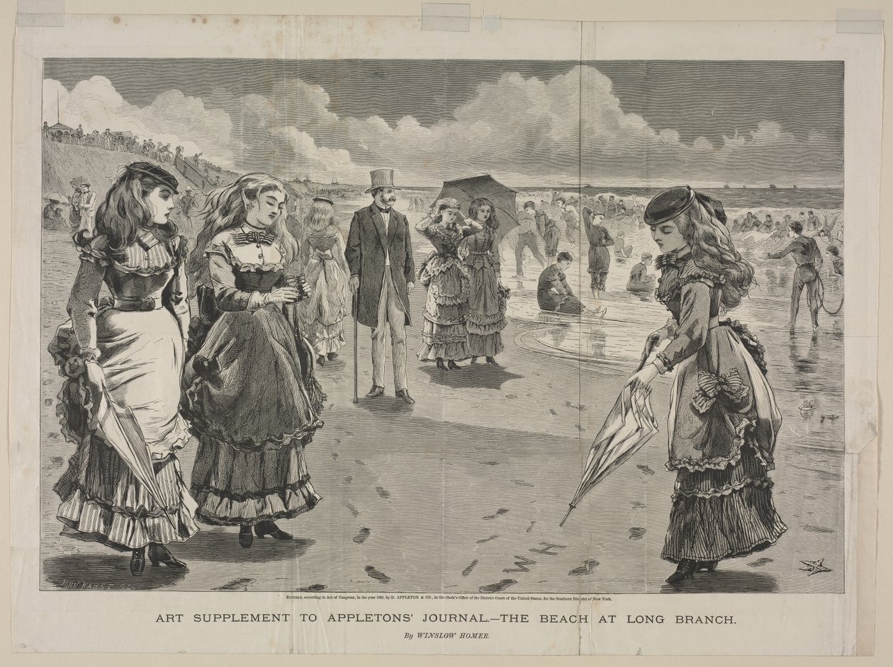 La Playa en Long Branch, 1869 de Winslow Homer