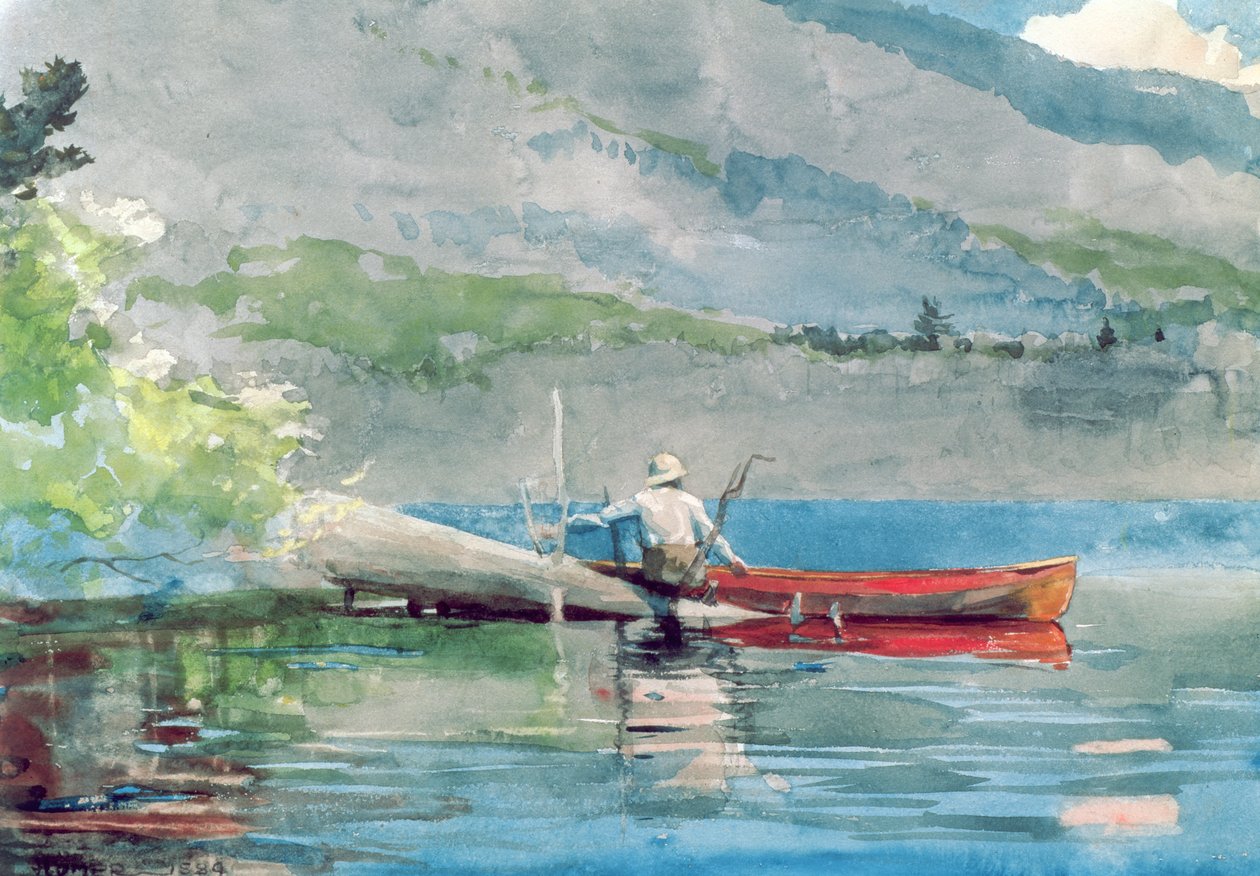 La canoa roja, 1884 de Winslow Homer