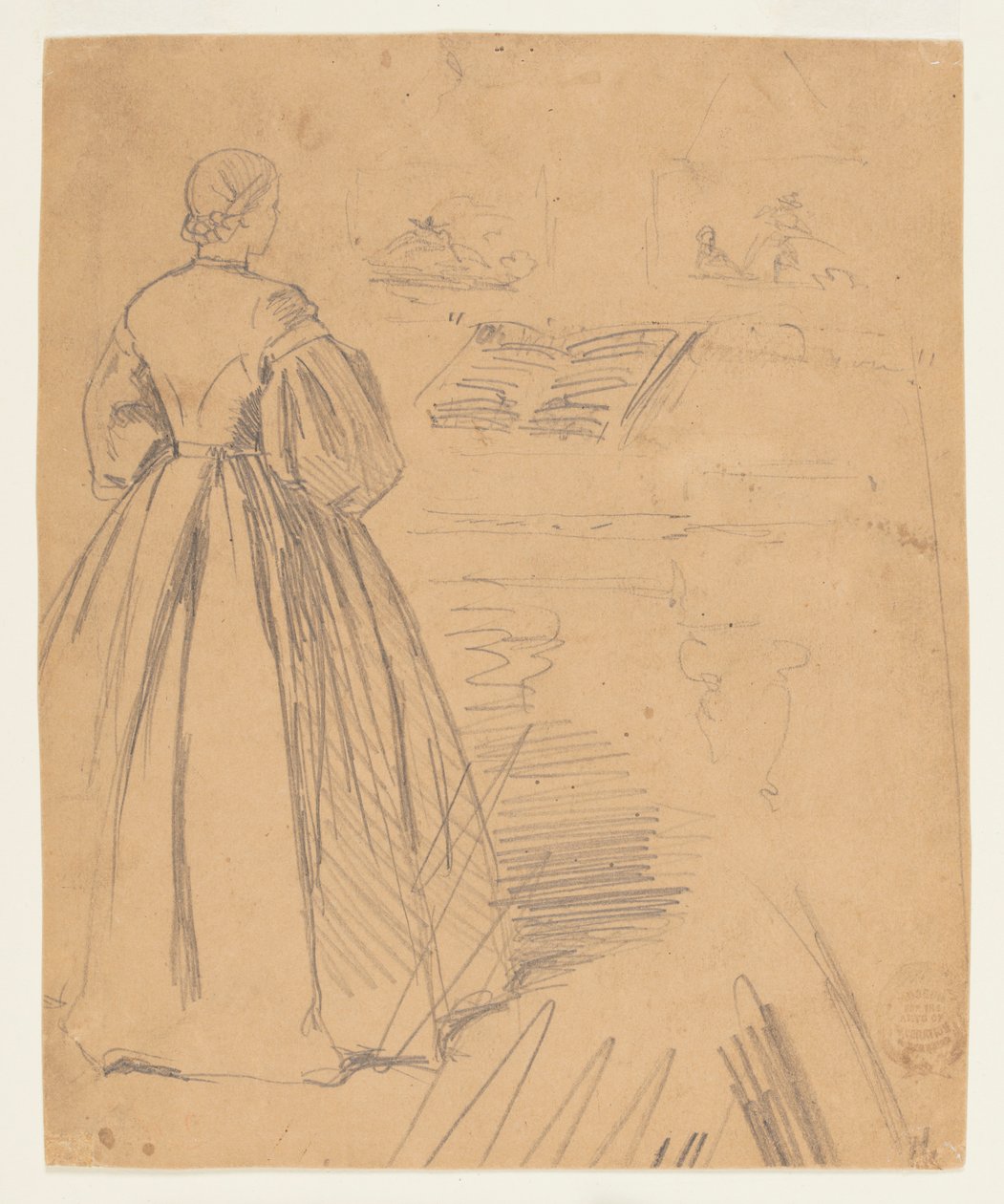 Mujer de pie ante un piano de Winslow Homer