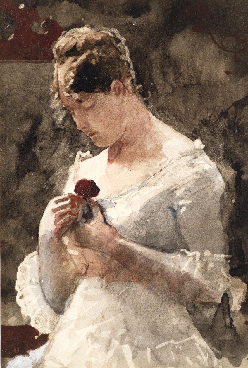Mujer con una Rosa, 1879 de Winslow Homer