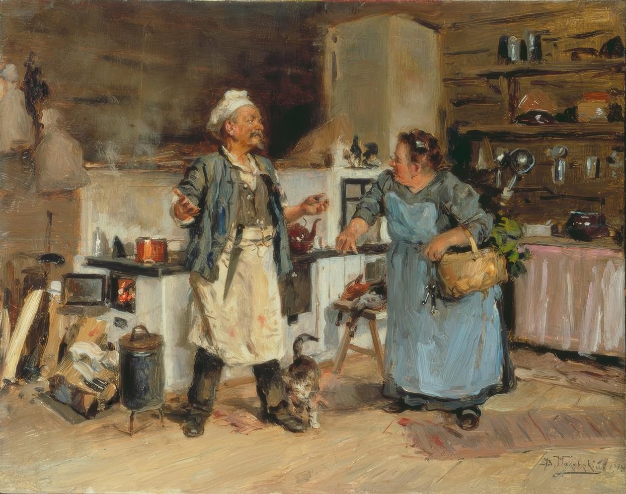 Discusión en la cocina de Wladimir Jegorowitsch Makowski