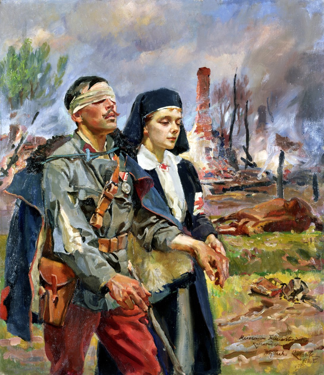 Soldado herido, 1915 de Wojciech Kossak
