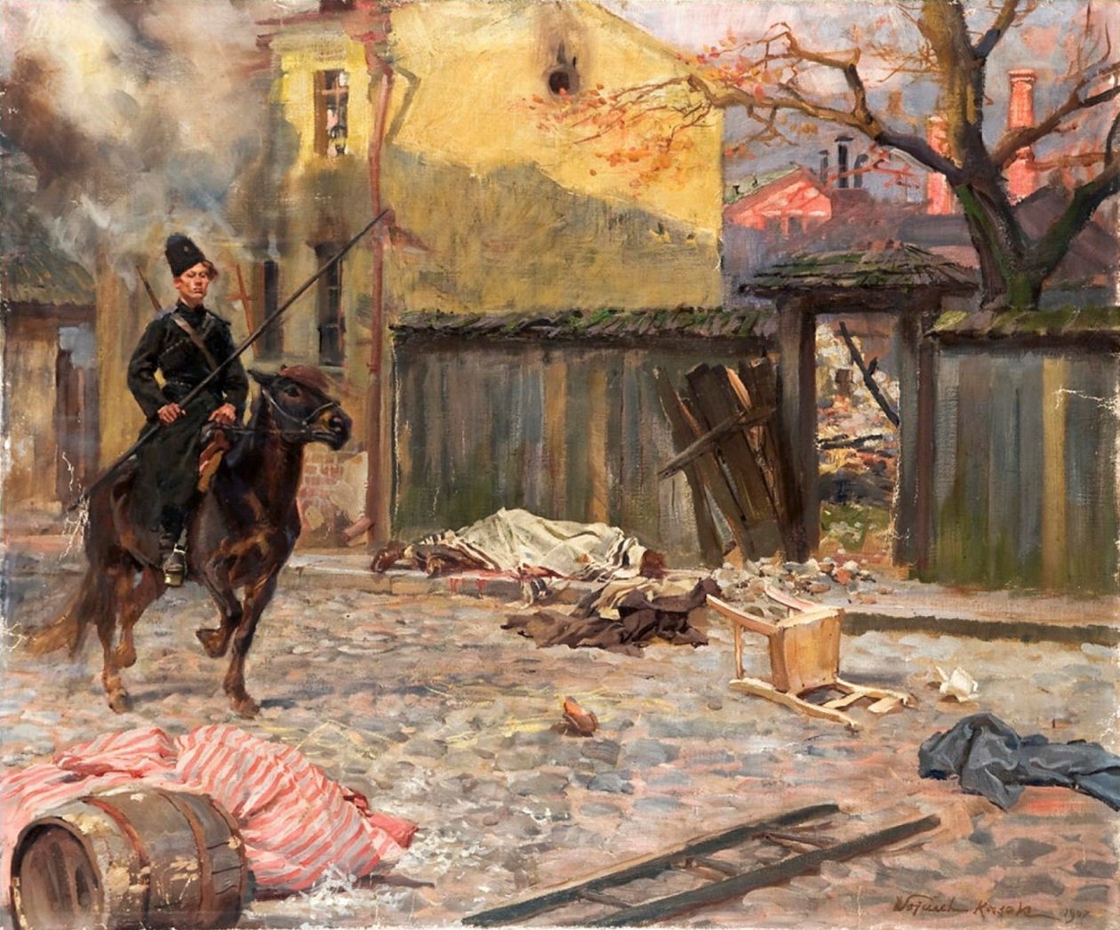 El pogromo de la redada, 1907 de Wojciech Kossak