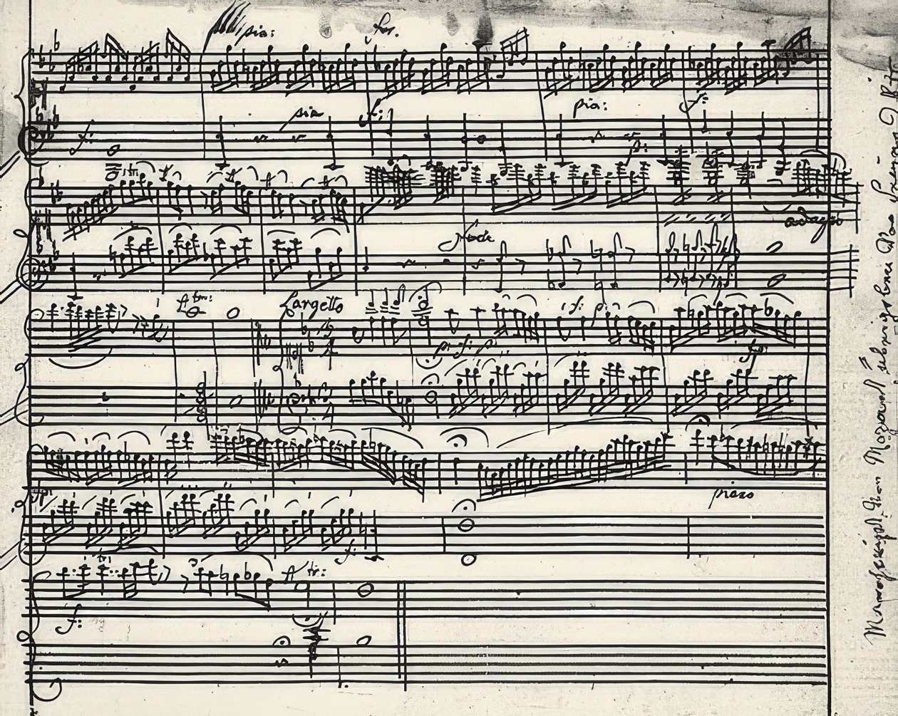 Autógrafo musical de Wolfgang Amadeus Mozart