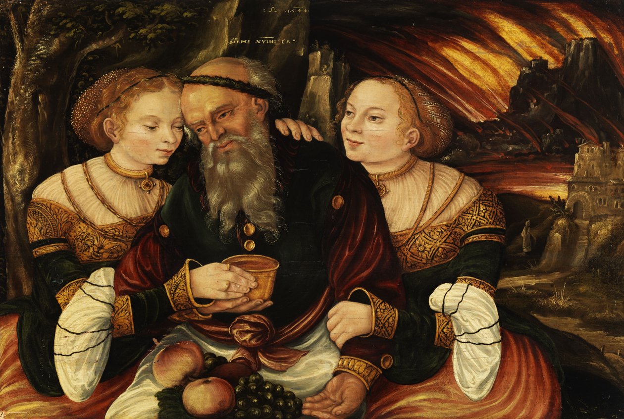Lot y sus hijas de Lucas Cranach the Younger  