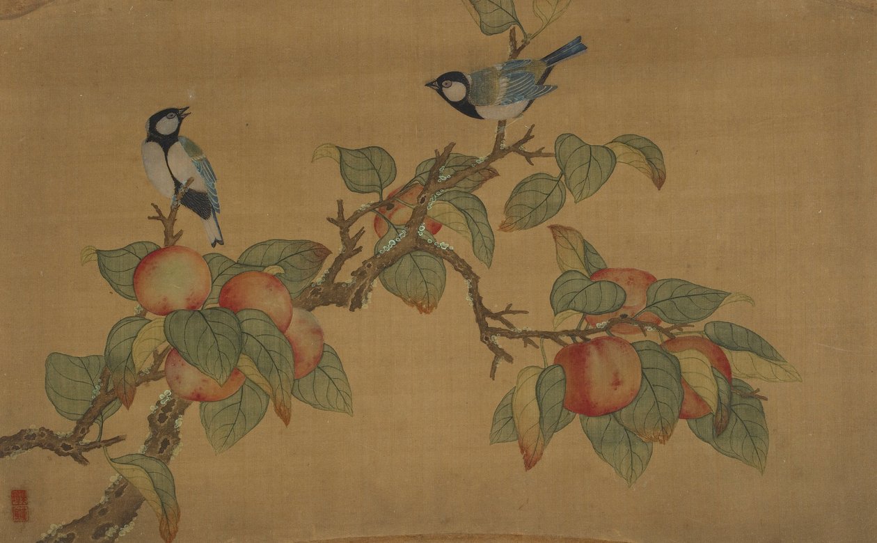Pájaros y frutas de Wu Zhang