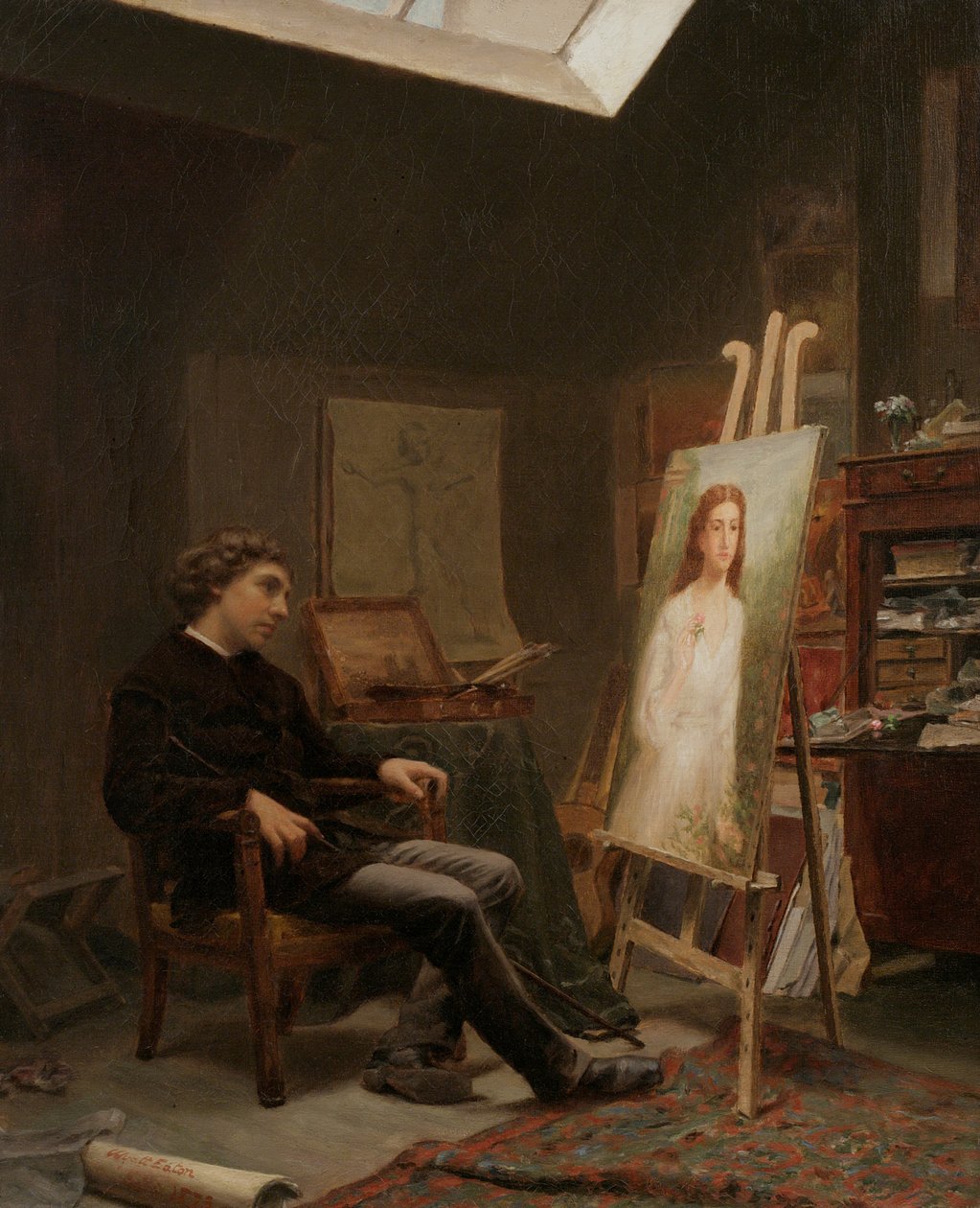 El artista en su estudio, 1873 de Wyatt Eaton