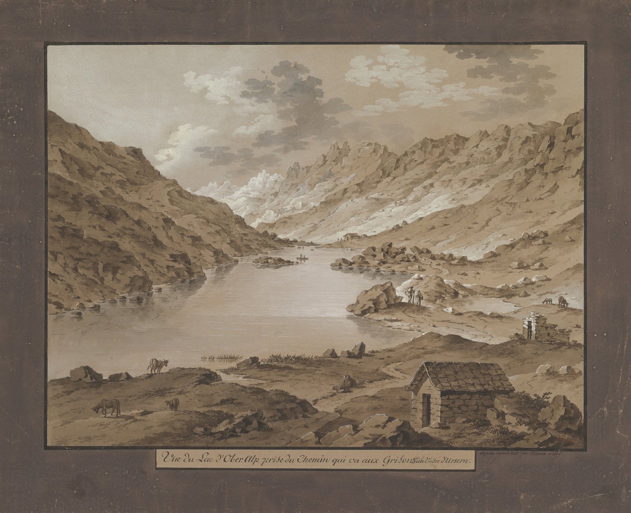 Vista del lago Oberalp, finales del siglo XVIII-XIX de Xaver Triner
