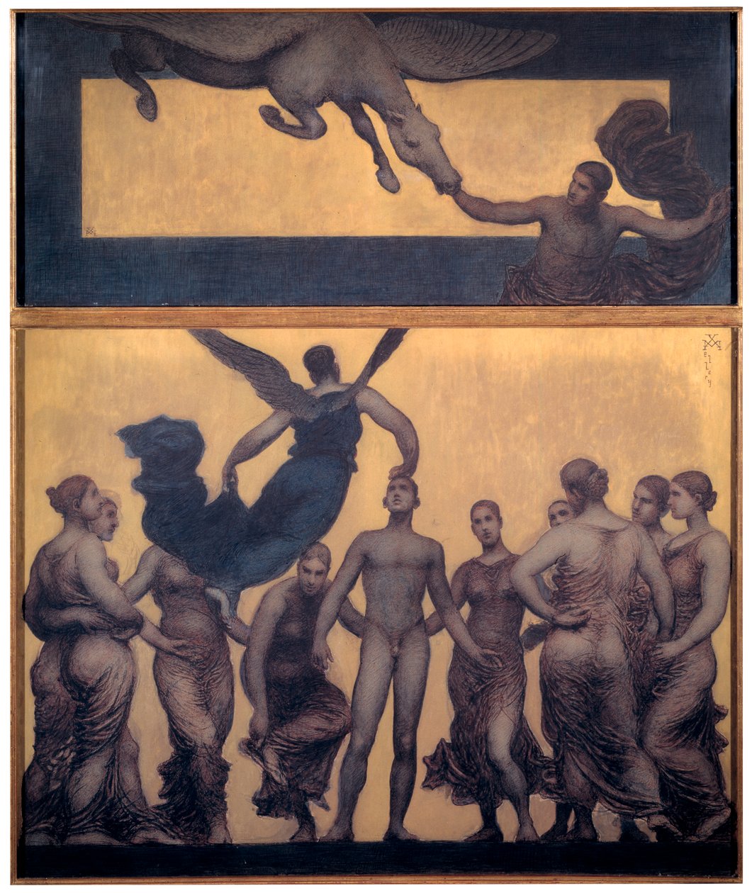 La inspiración (óleo sobre lienzo) de Xavier Mellery