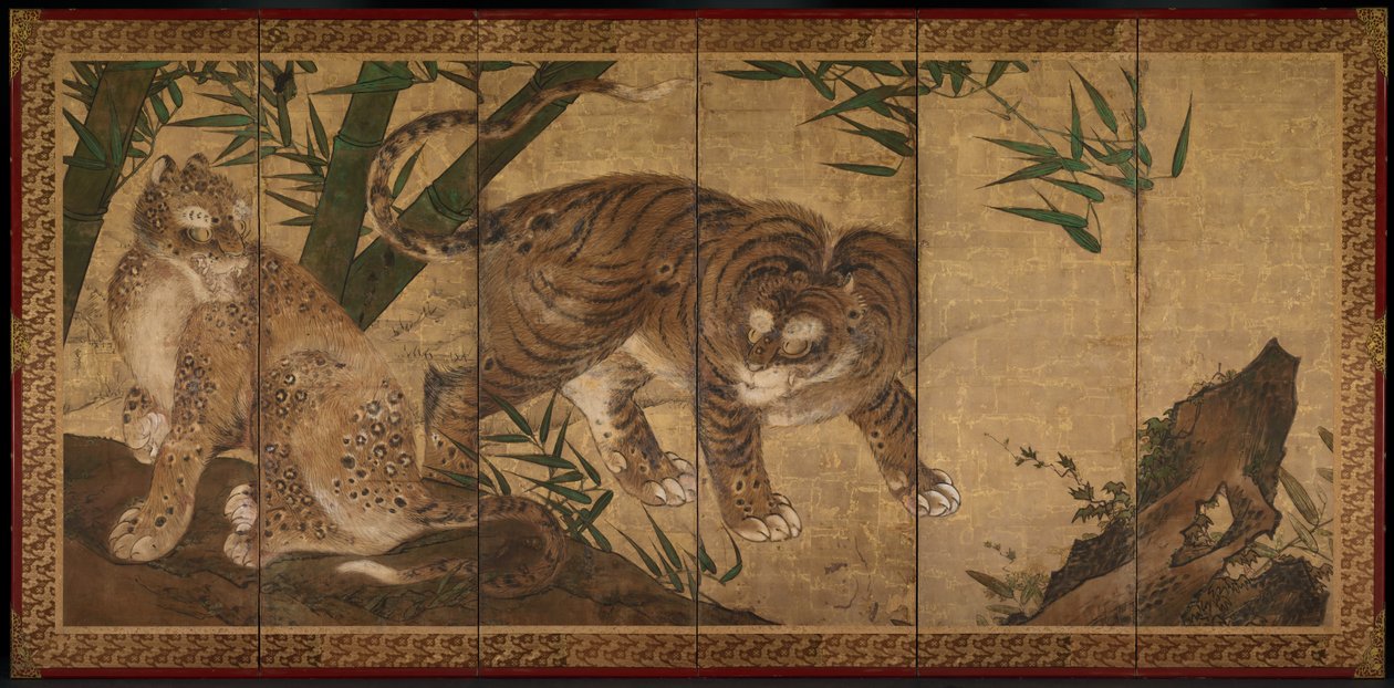 Lions and Tigers in Peony and Bamboo de Yamaguchi Sekkei