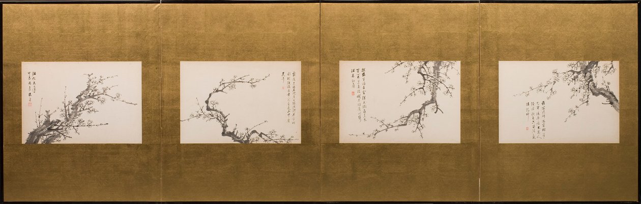 Flores de prunus de Yamamoto Baiitsu