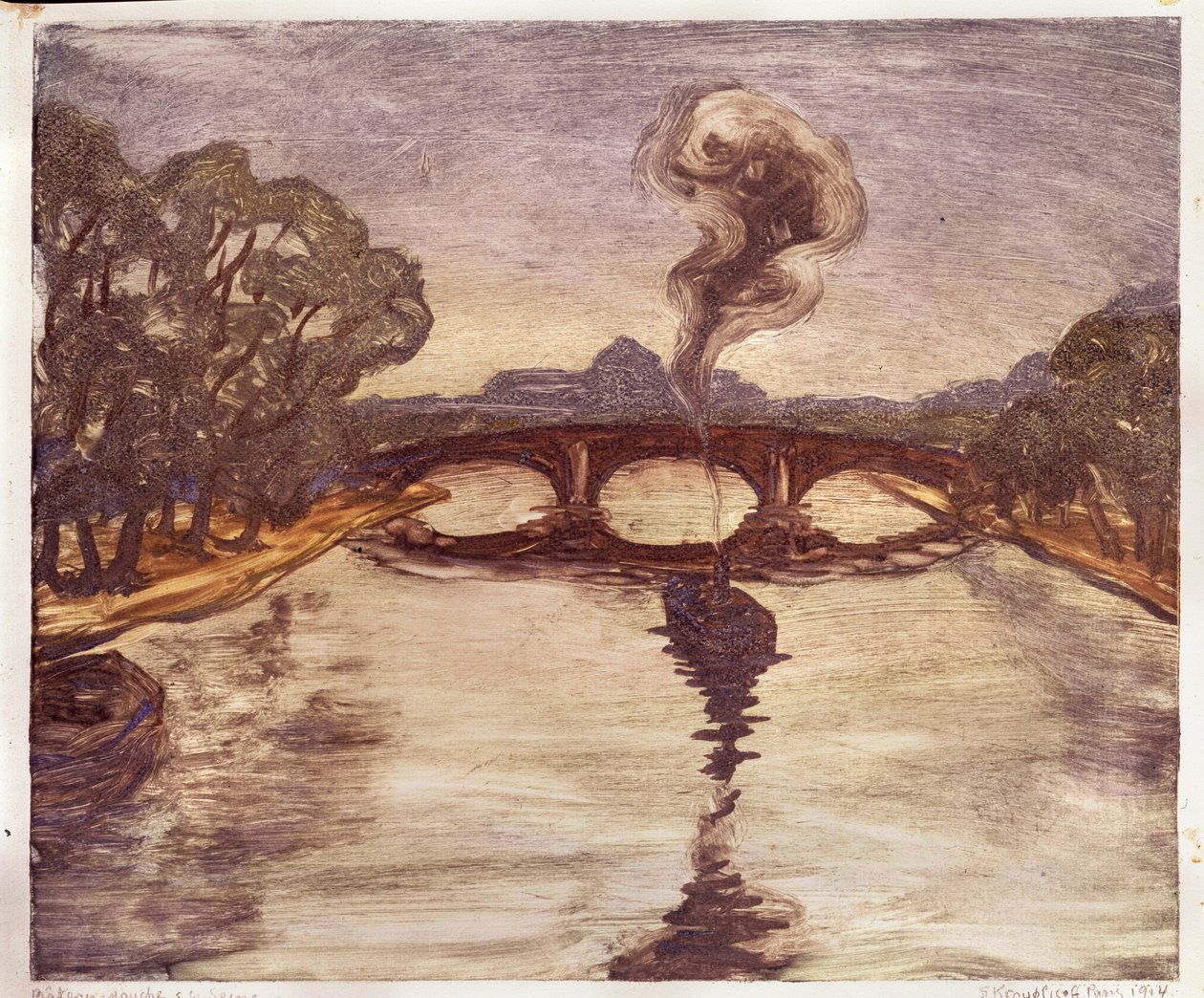 Un bote en el Sena, 1914 de Yelisaveta Sergeyevna Kruglikova
