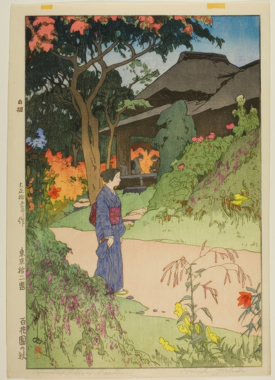 Otoño en el Hyakka-en de Yoshida Hiroshi