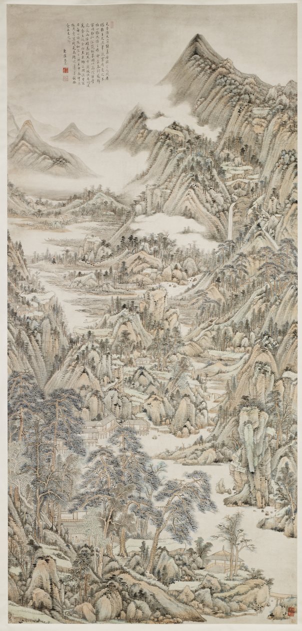 Paisaje después de Huang Gongwang de Yu Wang