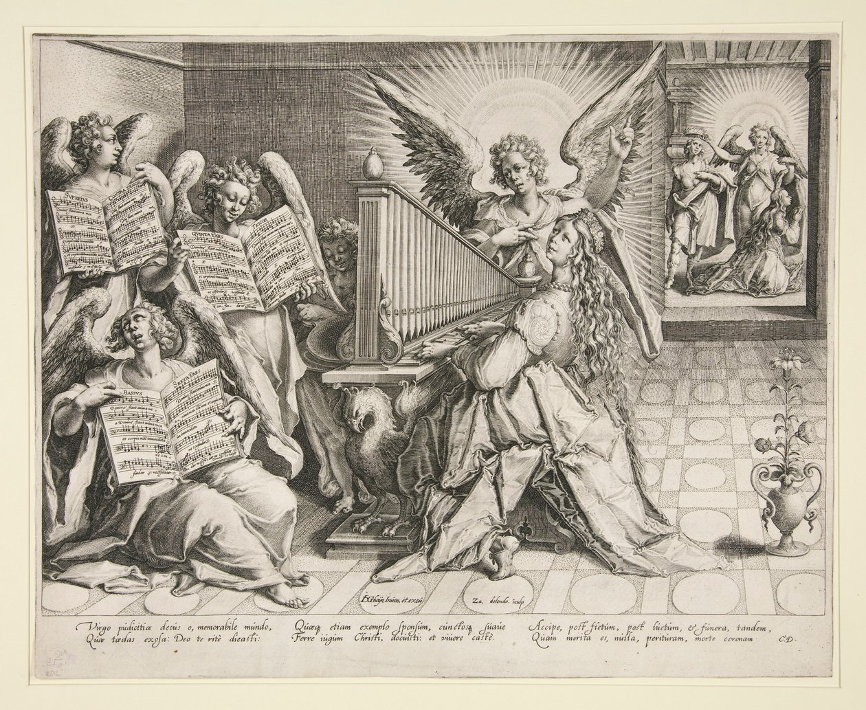 Santa Cecilia tocando el órgano de Zacharias Dolendo