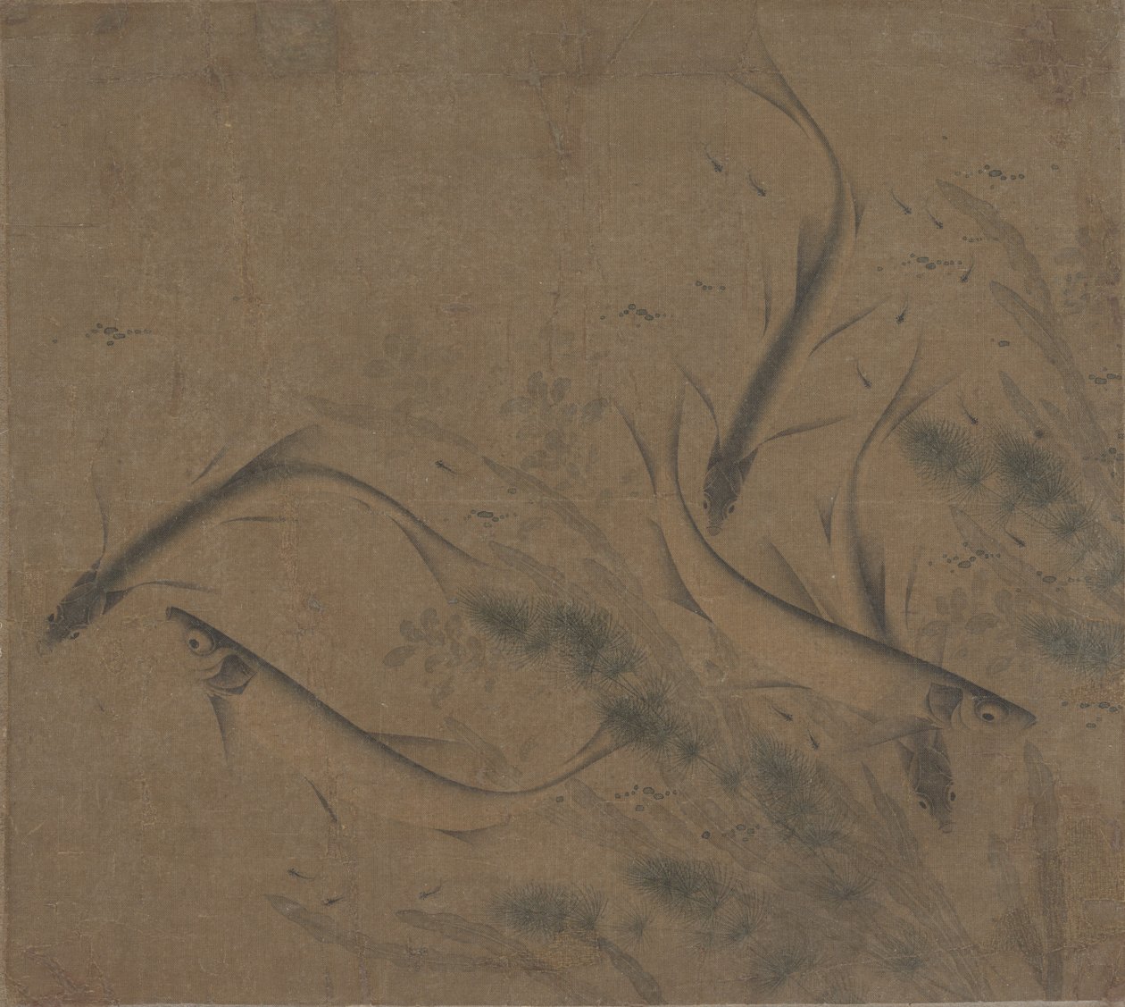Peces jugando, siglo XII-finales del siglo XIII de Zhao Kexiong