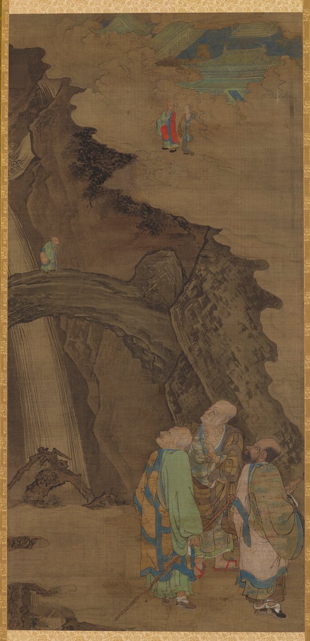El puente de roca en el Monte Tiantai de Zhou Jichang
