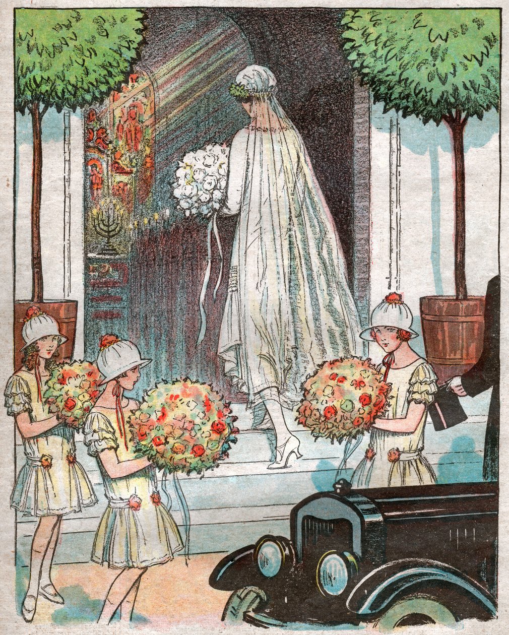 Novia entrando a la iglesia. 1925 de . .