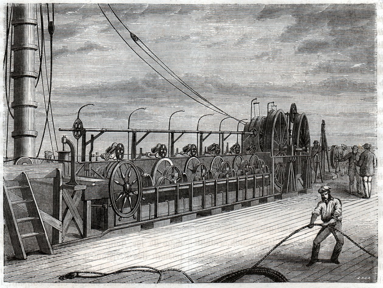 Cable telegráfico submarino de Frederick (attr. to) Barnard