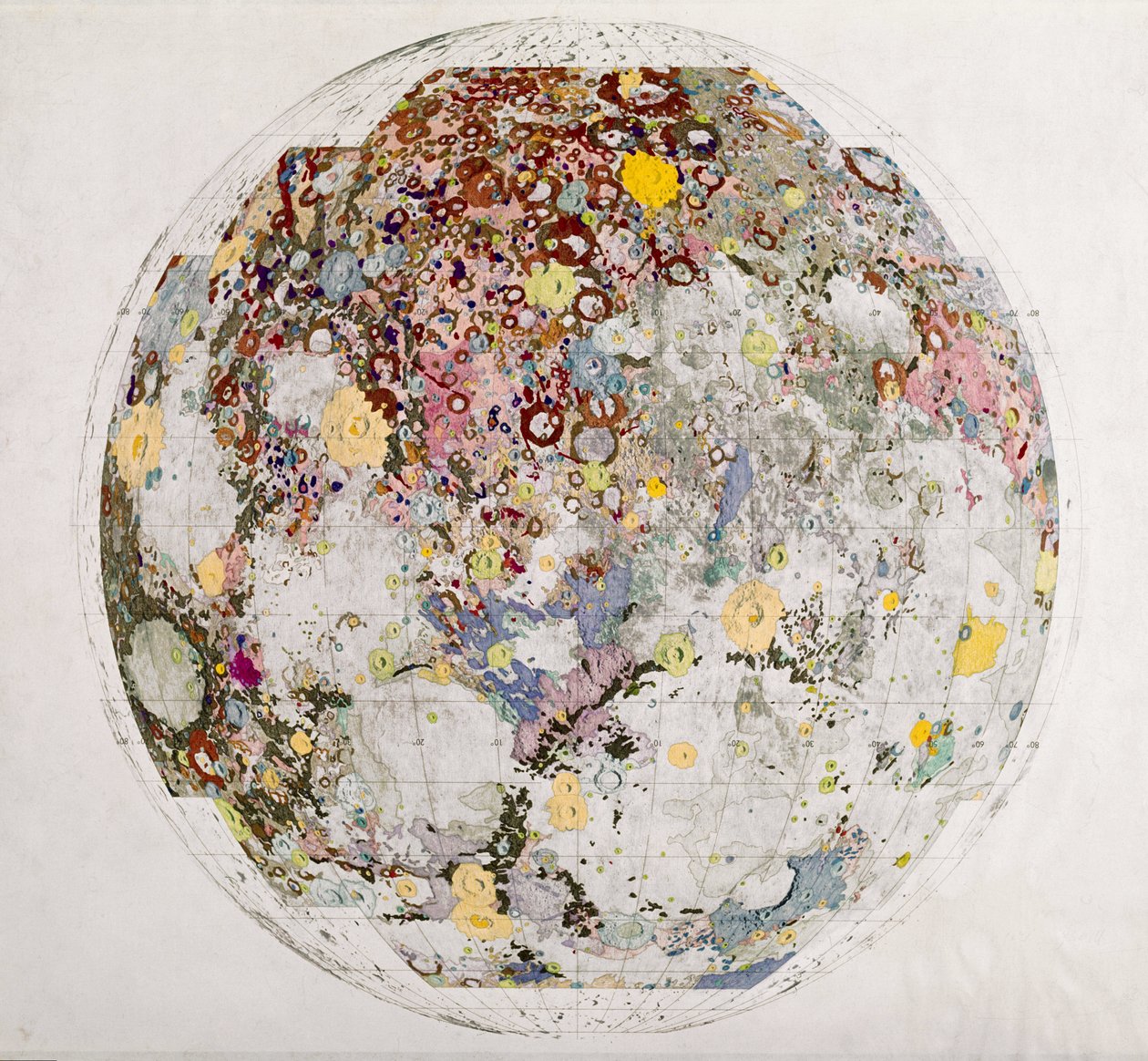 Mapa geológico de la luna de Frederick (attr. to) Barnard