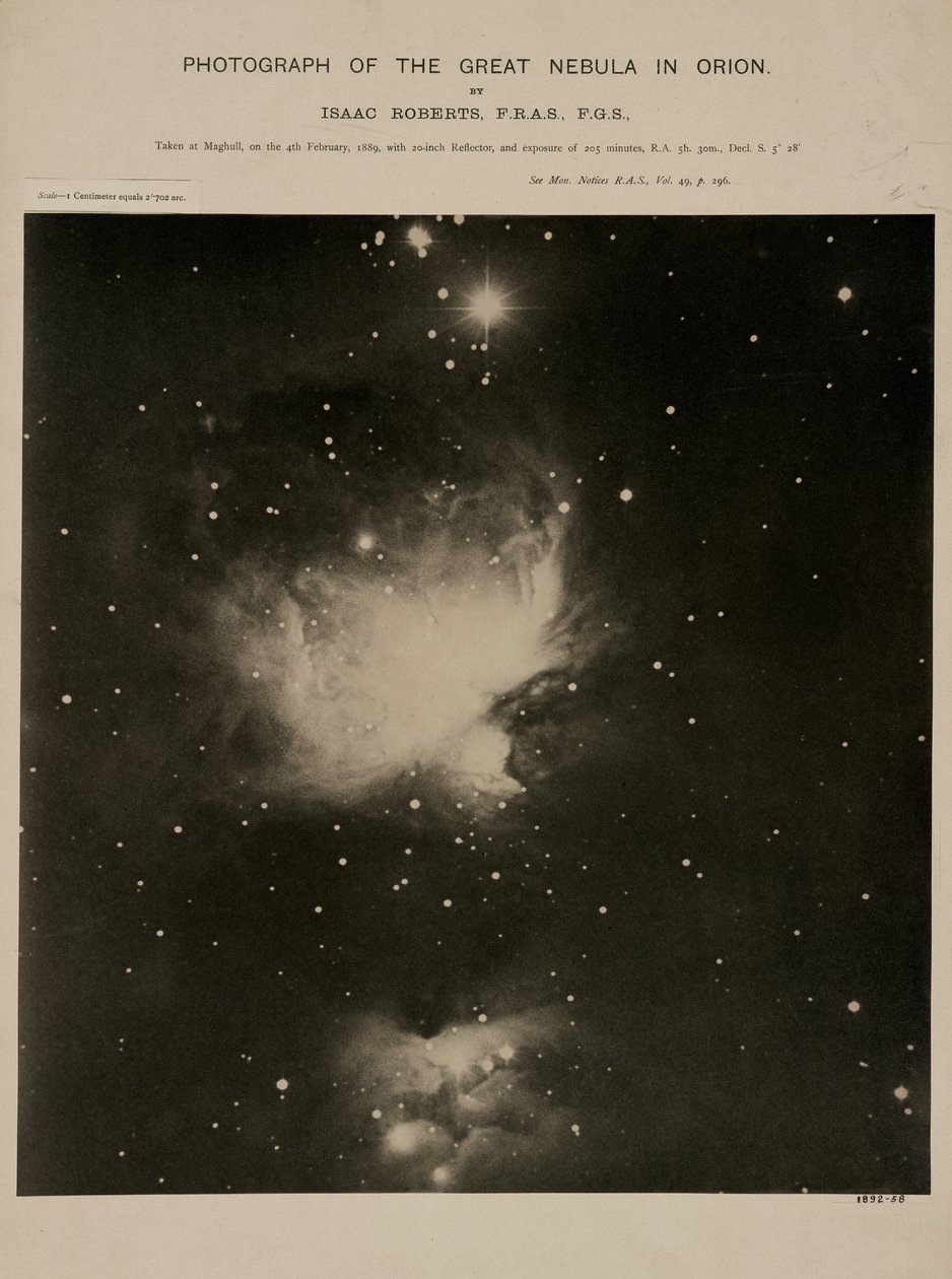 Gran Nebulosa de Orión (M42), 4 de febrero de 1889 de John Pardon