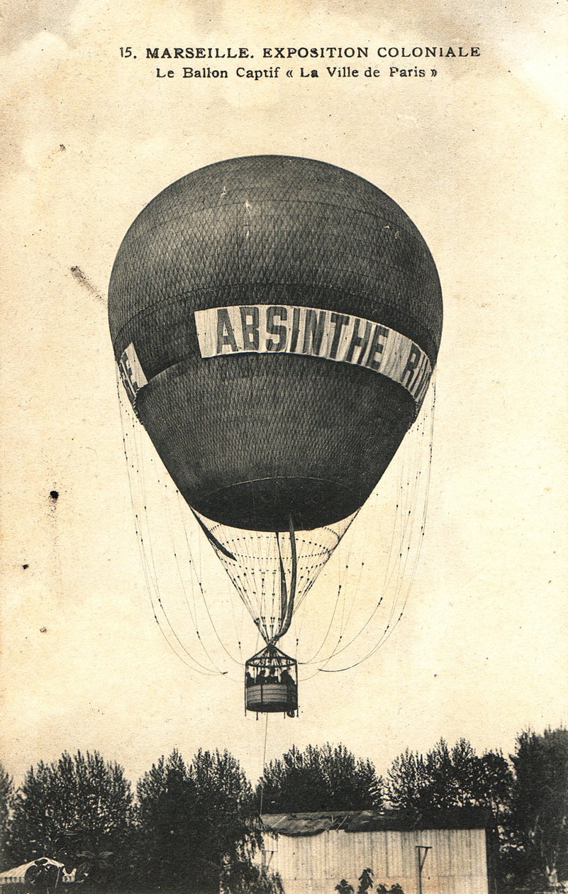 Globo aerostático publicitando Absenta Rivoire de Frederick (attr. to) Barnard