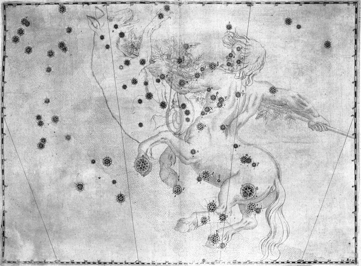 La constelación de Centauro, con Alpha Centauri de Frederick (attr. to) Barnard