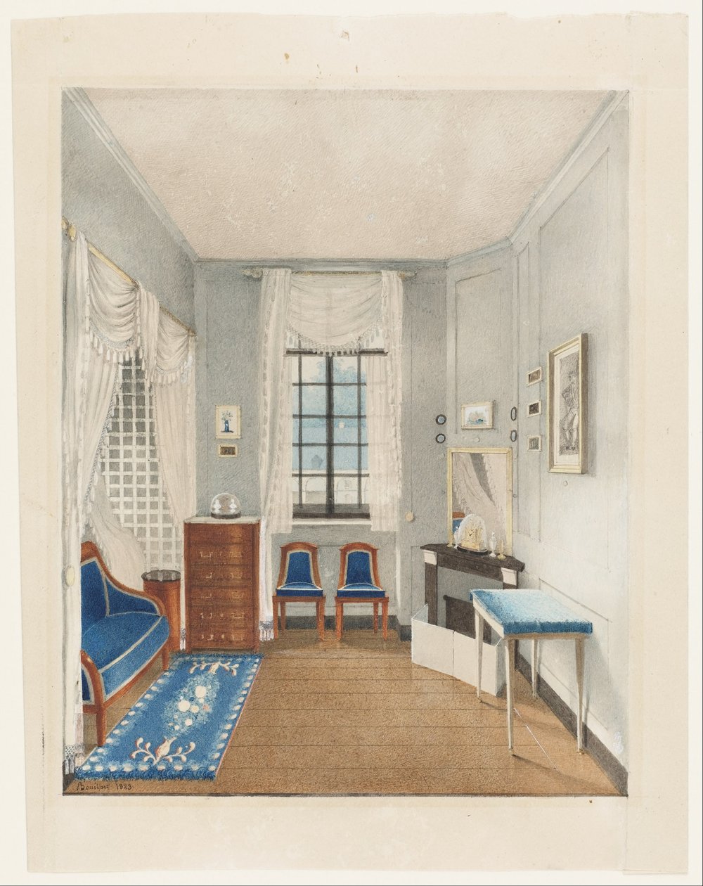 Un dormitorio de la Restauración Francesa de Bouilhet