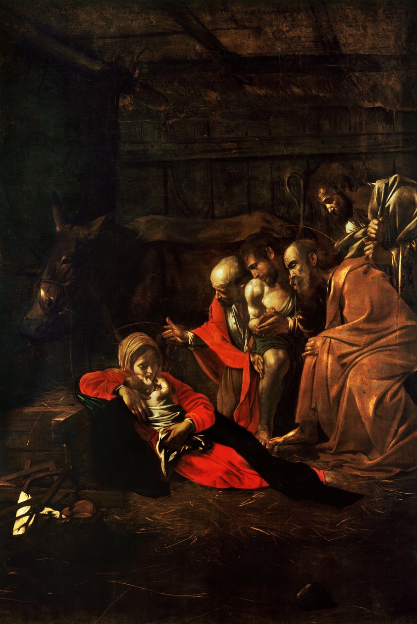 Adoración de los pastores de Caravaggio
