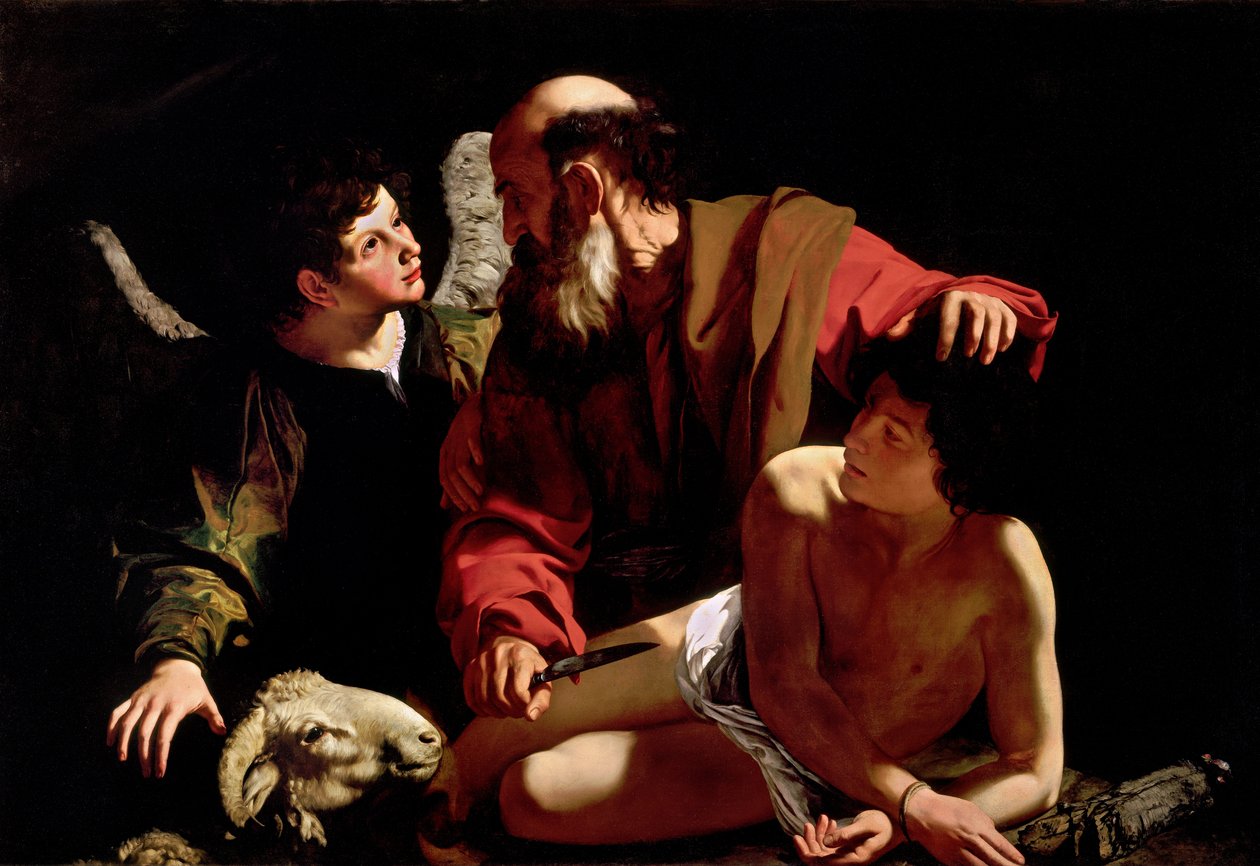 Sacrificio de Isaac de Michelangelo Merisi da  Caravaggio