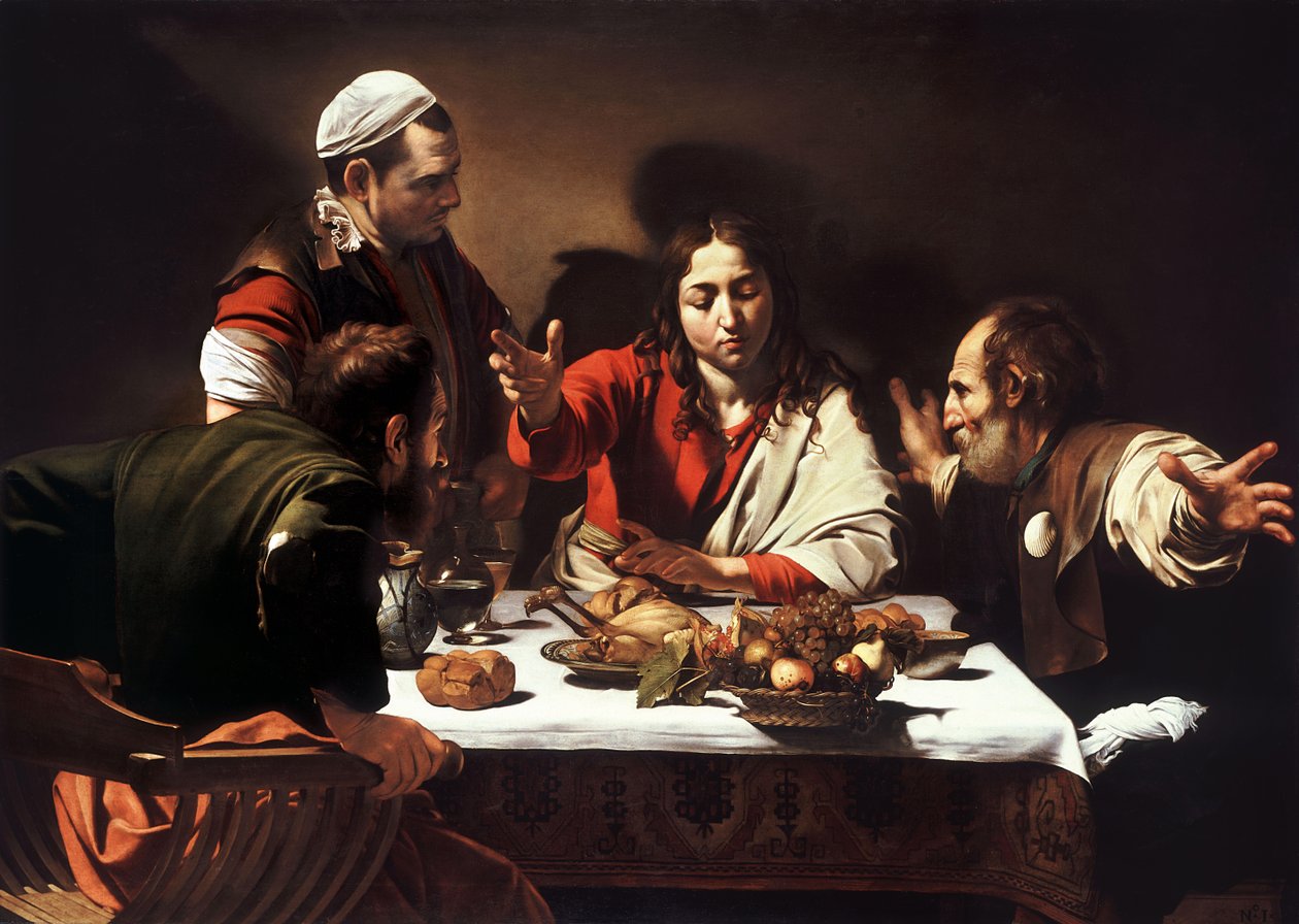 Cena en Emaús de Michelangelo Merisi da  Caravaggio