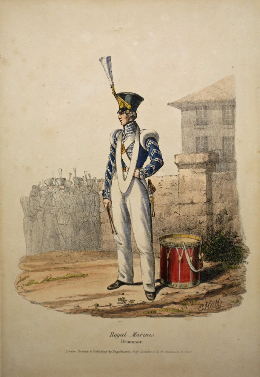 Tamborilero de los marines reales, c.1829 de after Edward Hull