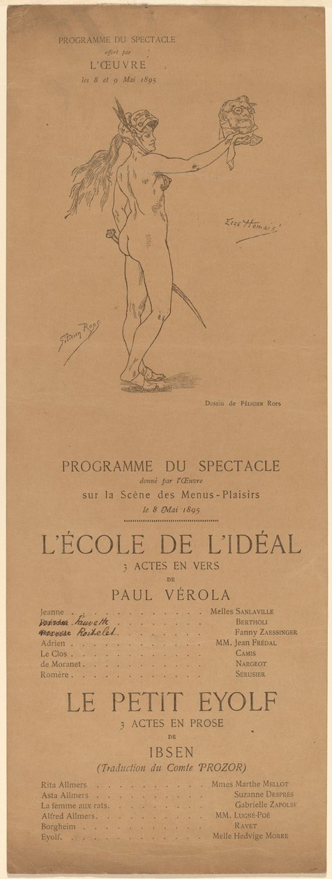 La Escuela del Ideal; El Pequeño Eyolf de after Félicien Rops