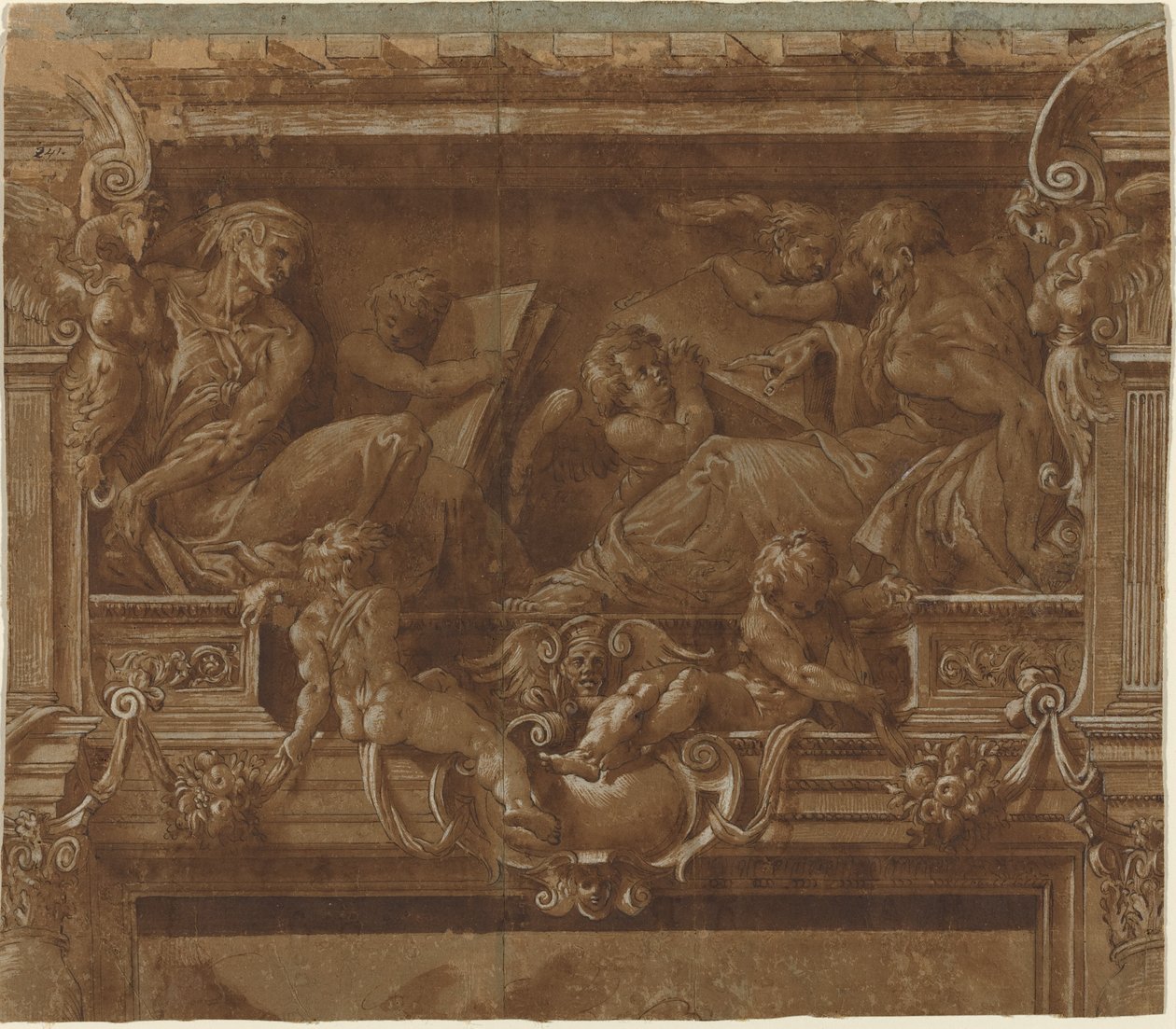 Profeta y Sibila de after Jacopo Zanguidi Italian 16th Century called Bertoia
