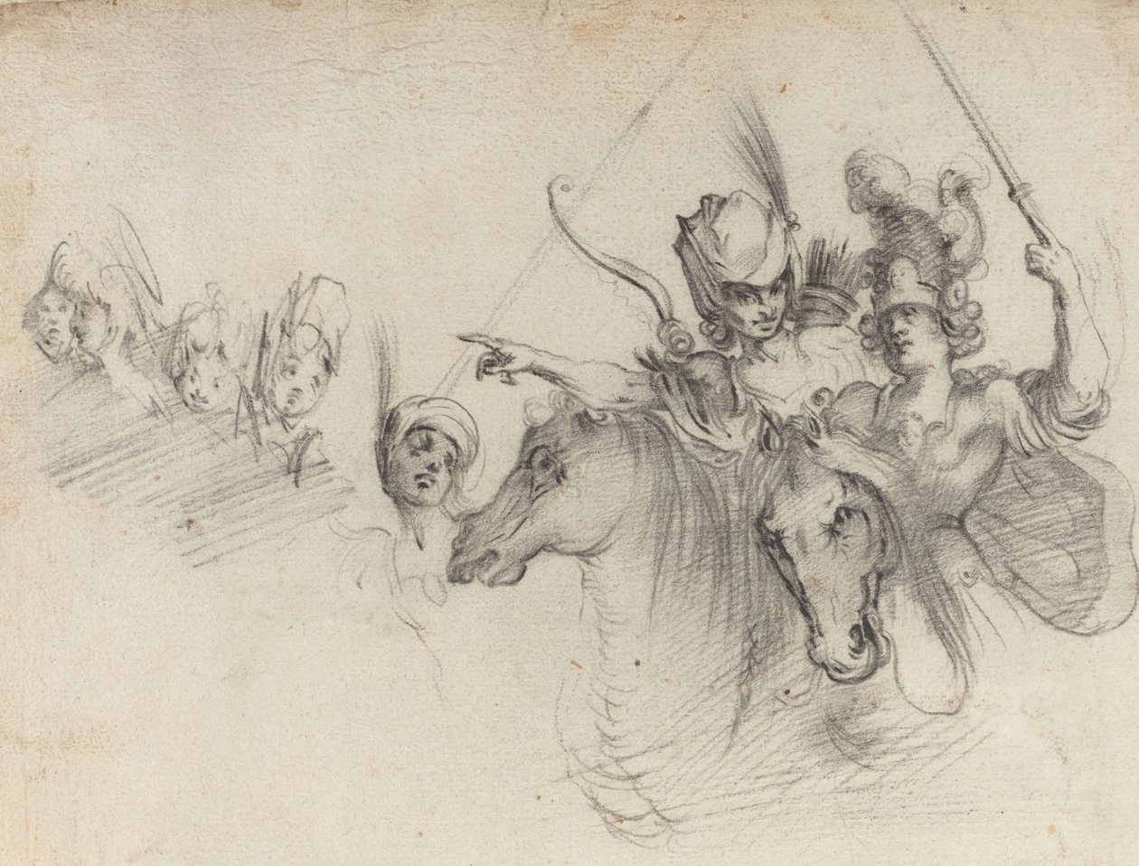 Figuras a caballo (reverso) de after Jacques Bellange
