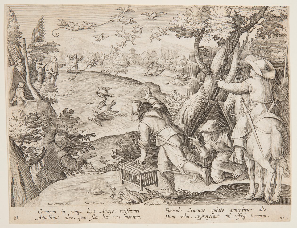 Caza de aves de after Jan van der Straet, called Stradanus