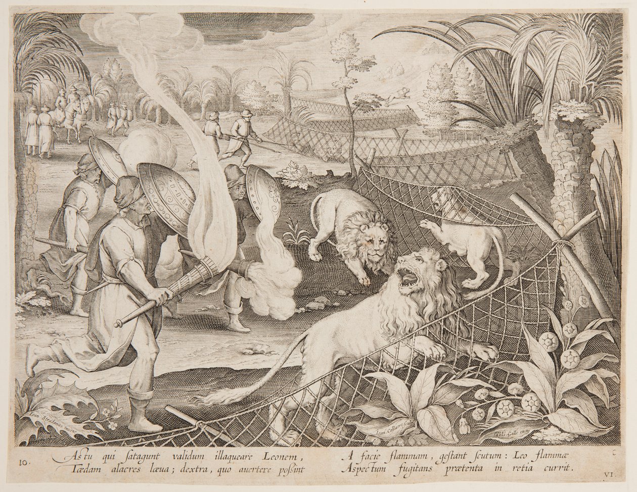 Trampa para leones de after Jan van der Straet, called Stradanus