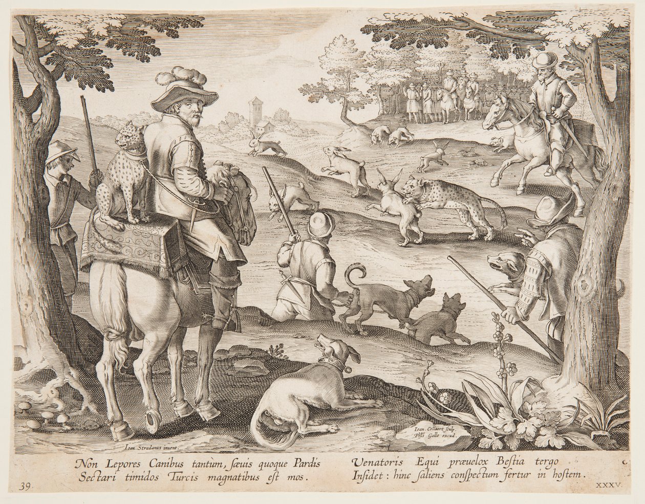 Caza de conejos de after Jan van der Straet, called Stradanus