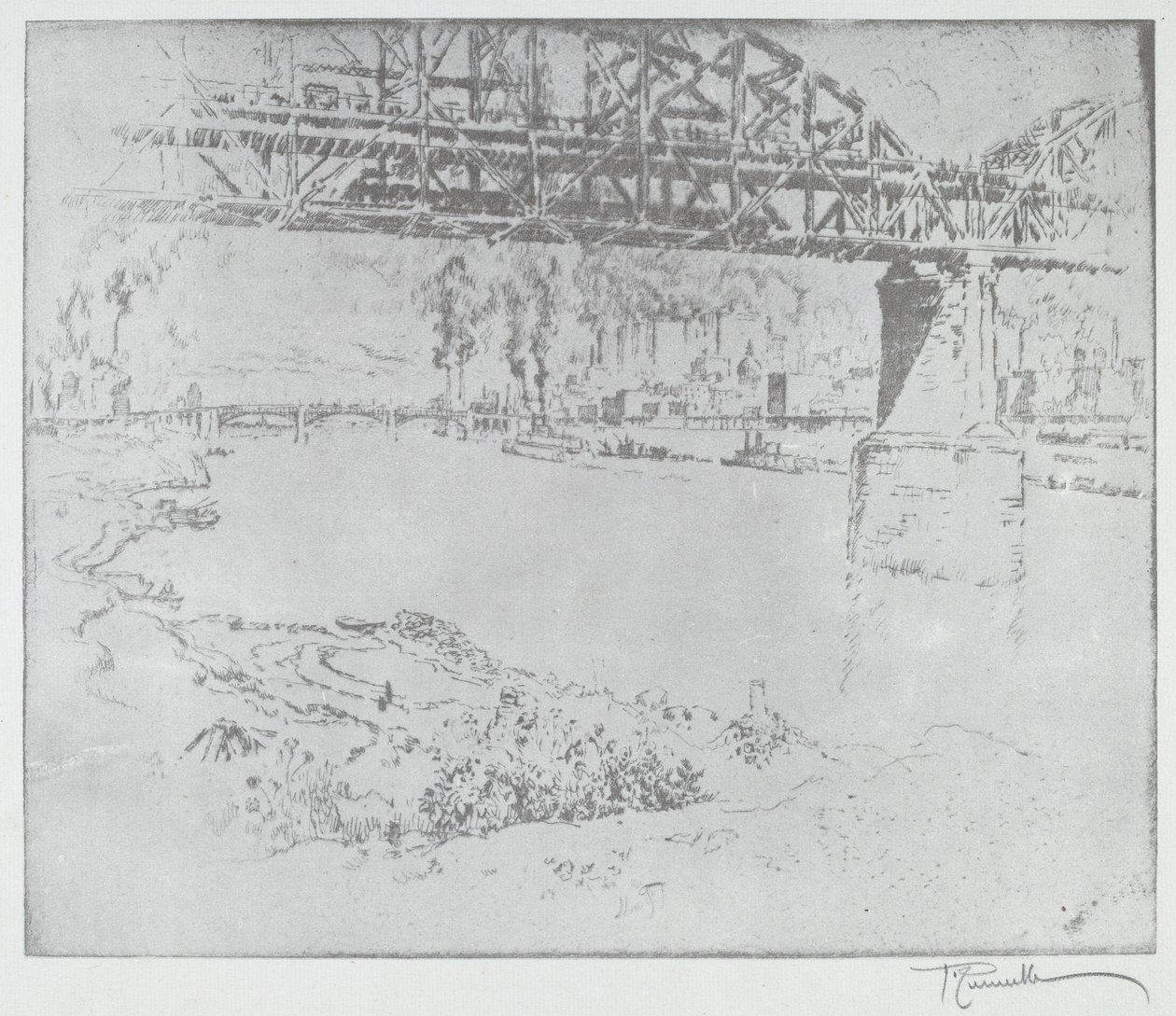 El Puente de la Ciudad, San Luis de after Joseph Pennell