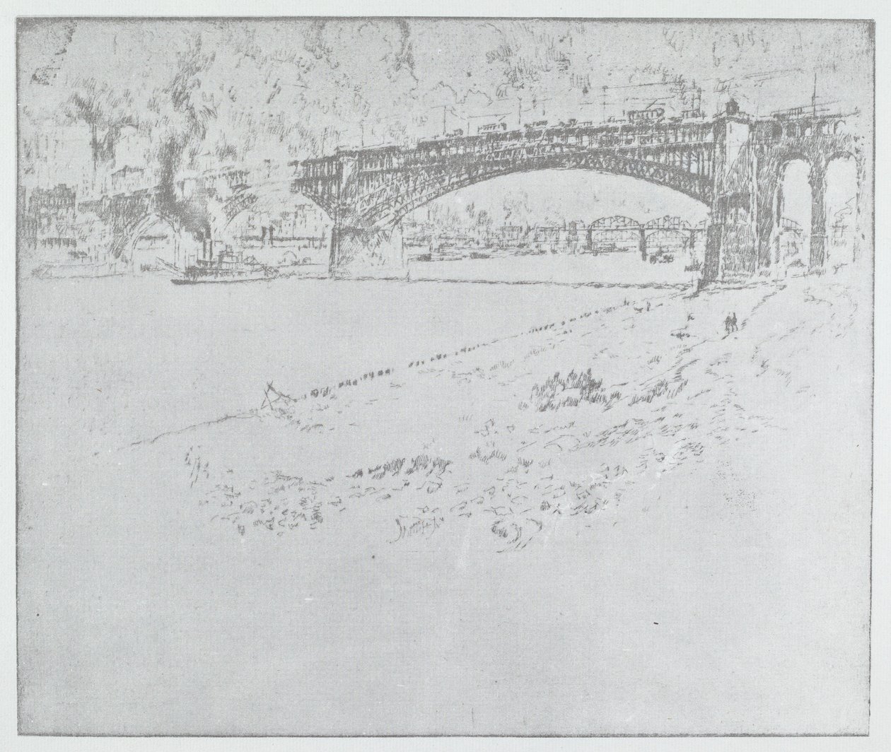 El Puente Eads, San Luis de after Joseph Pennell