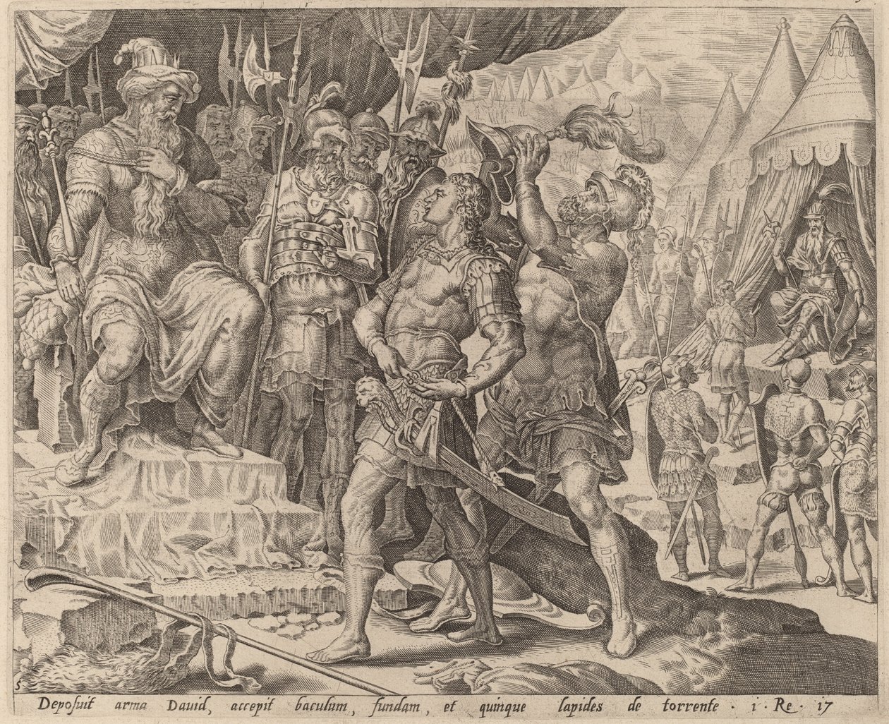 David Armado ante Saúl de after Maerten van Heemskerck