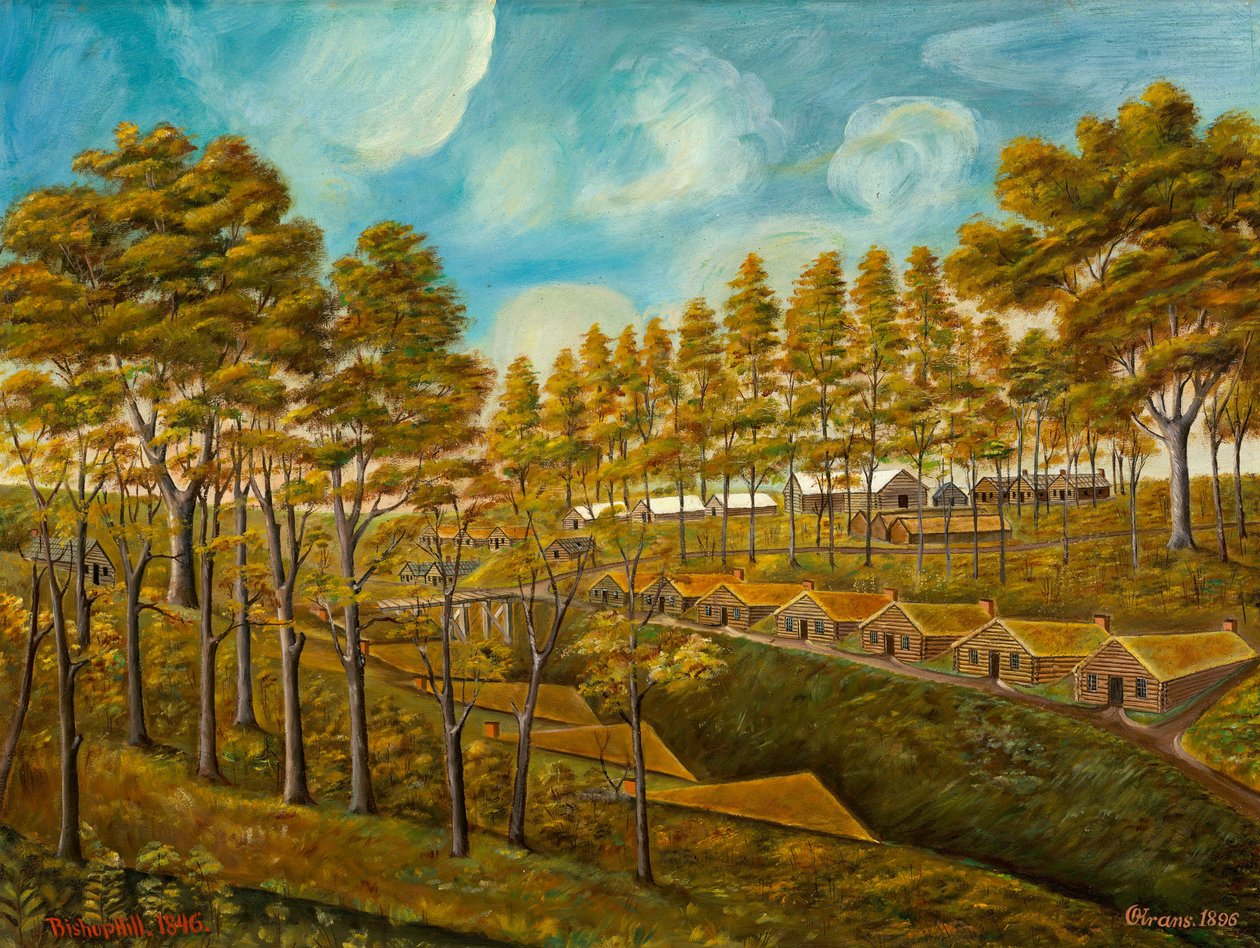 Primeros refugios en el campamento de after Olof Krans Stanley Mazur