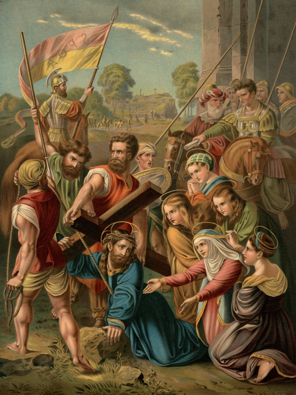 Carga de la cruz de after Raphael